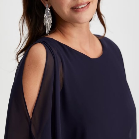 Size 16 - New Navy Rhinestone Detail Poncho Dress (never worn) - Picture 2 of 3